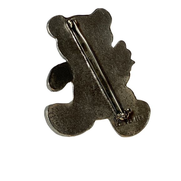 Teddy Bear Pewter Jewelry Pin Brooch Vintage - Picture 6 of 9